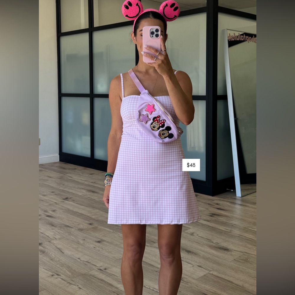 TALULAH Pink Gingham Mini Dress